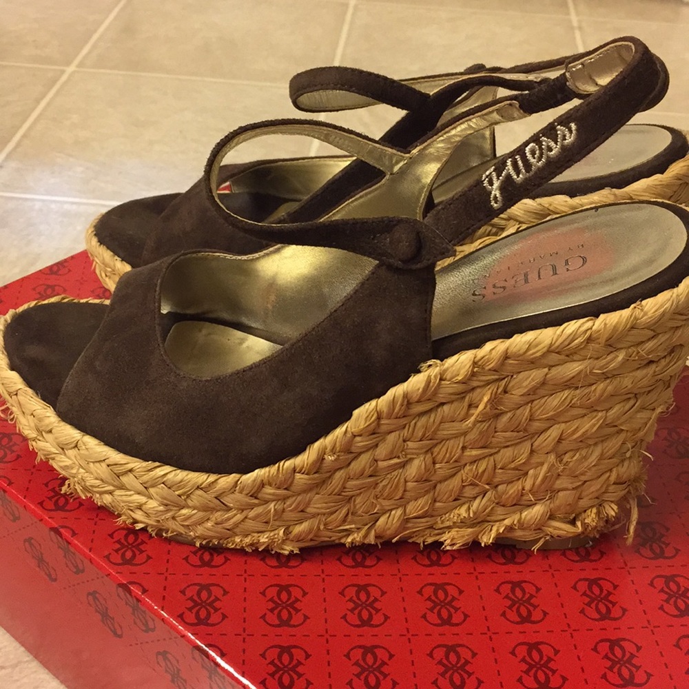Brown Suede Wedges
